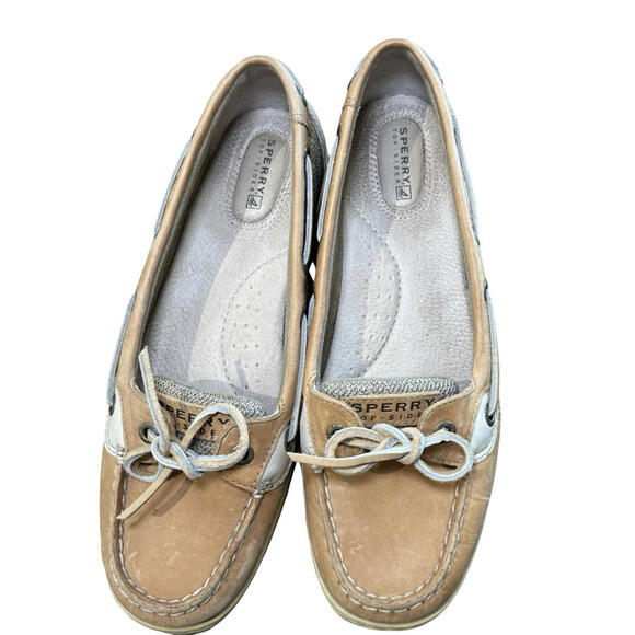Sperry Boat Shoes Womens Size 8.5 Brown Leather Top-Sider Nautical Slip On - Picture 3 of 6
